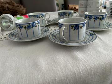 5 Prachtige tassen en schoteltjes, Enlèvement, Utilisé, Porcelaine, Tasse(s) et/ou soucoupe(s)