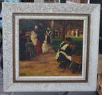 Figuren in het park (XX), Antiek en Kunst, Kunst | Schilderijen | Klassiek, Ophalen of Verzenden