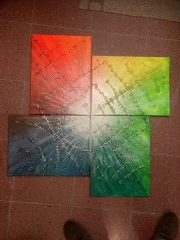 EIGEN OLIEVERFSCHILDERIJ  MODERN  KLEUREN SPEKTRUM beschikbaar voor biedingen