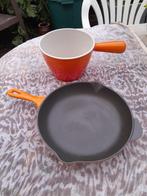 Le Creuset dubbelpits gasfornuis + Orange TBE fonduepan, Ophalen of Verzenden