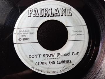 Calvin And Clarence ‎– Goodnight Irene / I Don't Know '7  disponible aux enchères