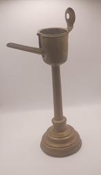 Antieke olielamp, ofwel 'snotneus' uit messing, begin 1900, Ophalen of Verzenden