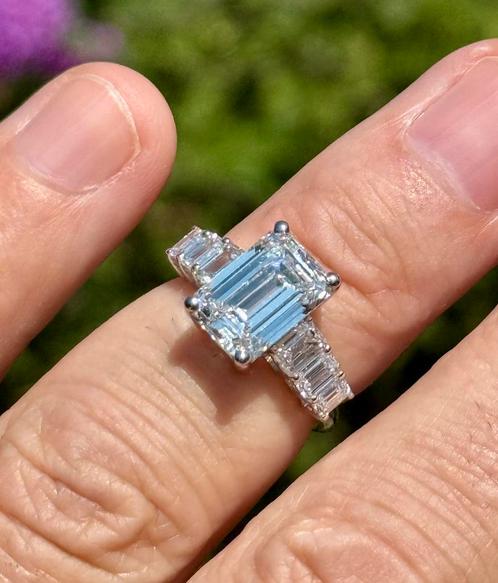 Prachtige gouden ring met 5.08ct diamant! IGI certificaat!, Handtassen en Accessoires, Ringen, Nieuw, Dame, 17 tot 18, Goud, Met edelsteen