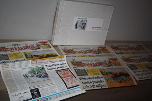 box met 4 kranten + poster  , GVA 1999  ,als nieuw, Verzamelen, Stripfiguren, Zo goed als nieuw, Overige typen, Overige figuren