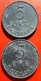 DENMARK :LOT 2 x 5 ORE 1954 + KEY DATE 1955 KM 843.1, Série, Enlèvement ou Envoi, Autres pays