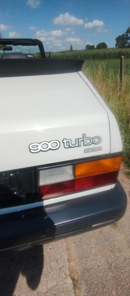 Saab 900 classic Turbo Cabrio, Auto's, Saab, Particulier, Saab 900, Cabriolet, Handgeschakeld, Wit, Grijs, Leder, Ophalen