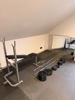 Home gym opstelling, Sports & Fitness, Équipement de fitness, Enlèvement, Utilisé, Plaques d'haltères