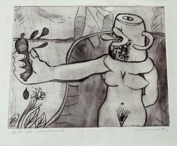 Gravure de Fred Bervoets 1972 « Le tueur à saucisses »