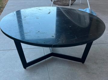 Moderne ronde salontafel - zwart marmerlook beschikbaar voor biedingen