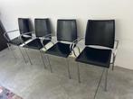 4 stevige design stoelen, Huis en Inrichting, Stoelen, Ophalen, Gebruikt, Zwart, Vier