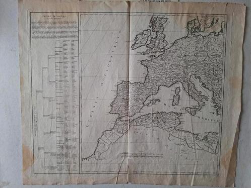 Oude gravure rond 1800 Robert de Vaugondy Westers rijk, Boeken, Atlassen en Landkaarten, Ophalen of Verzenden