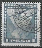 Chili 1934/1938 - Yvert 42PA - Vliegtuig en Wereldbol (ST), Postzegels en Munten, Verzenden, Gestempeld