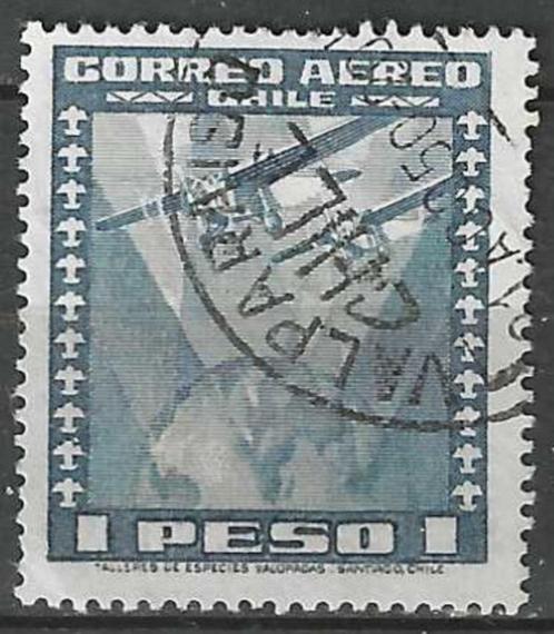 Chili 1934/1938 - Yvert 42PA - Vliegtuig en Wereldbol (ST), Postzegels en Munten, Postzegels | Amerika, Gestempeld, Verzenden