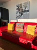 Gratis af te halen - Lederen rode zetel, Huis en Inrichting, Zetels | Zetels, Ophalen, Gebruikt, Tweepersoons, Leer