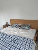 Bed, Huis en Inrichting, Ophalen, Beige, Tweepersoons, Zo goed als nieuw