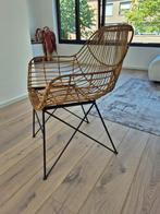 Terrasstoelen/eetkamerstoelen in riet met metalen onderstel:, Huis en Inrichting, Ophalen, Gebruikt, Metaal