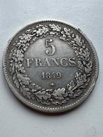 België 1849 Francs Leopold I Pos A, Postzegels en Munten, Munten | België, Ophalen of Verzenden