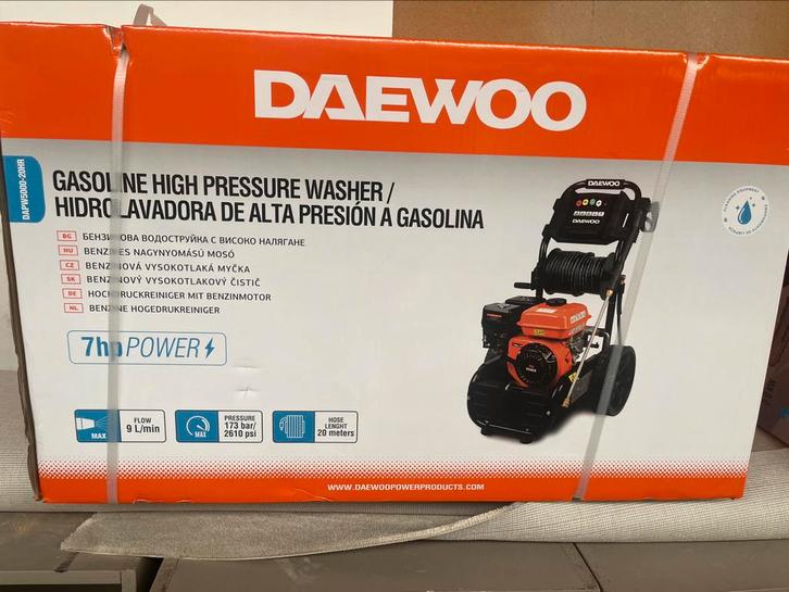 Daewoo benzine hogedrukreiniger (173bar), Tuin en Terras, Hogedrukreinigers, Nieuw, Benzine, Ophalen