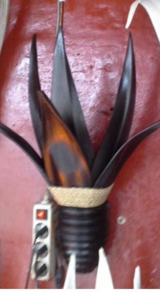 Applique murale 50 cm en bois de cocotier, Maison & Meubles, Lampes | Appliques, Neuf, Bois, Enlèvement ou Envoi