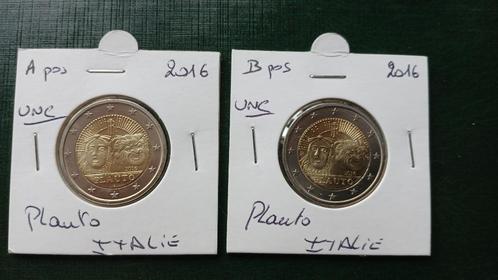 2 € commémorative Italie 2016 plauto, Postzegels en Munten, Munten | Europa | Euromunten, Losse munt, 2 euro, Italië, Ophalen of Verzenden