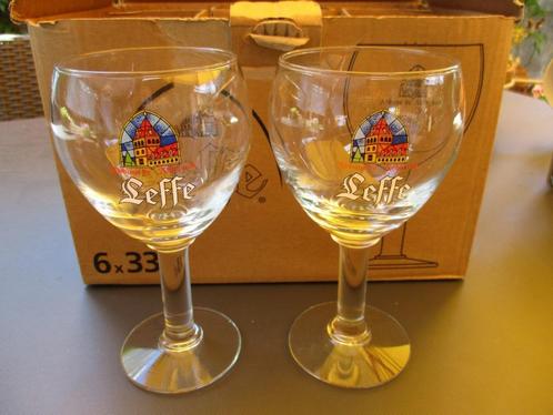 6 Leffe glazen 33cl of 25cl in doos, Verzamelen, Glas en Drinkglazen, Nieuw, Bierglas, Ophalen