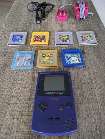 Gameboy Color Paars - Met Pokemon en andere spelletjes beschikbaar voor biedingen