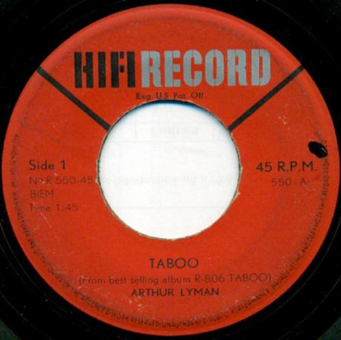 Arthur Lyman ‎– Taboo " Popcorn Oldie", Cd's en Dvd's, Vinyl Singles, Gebruikt, Single, Jazz en Blues, 7 inch, Ophalen of Verzenden