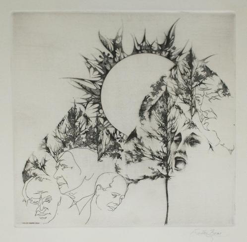 Walter Brems (1947): Koppen (26 x 34 cm), Antiquités & Art, Art | Eaux-fortes & Gravures, Enlèvement ou Envoi