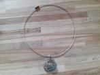 Ketting halsketting met huilende wolf in de maan, Handtassen en Accessoires, Ophalen of Verzenden, Zo goed als nieuw, Met hanger