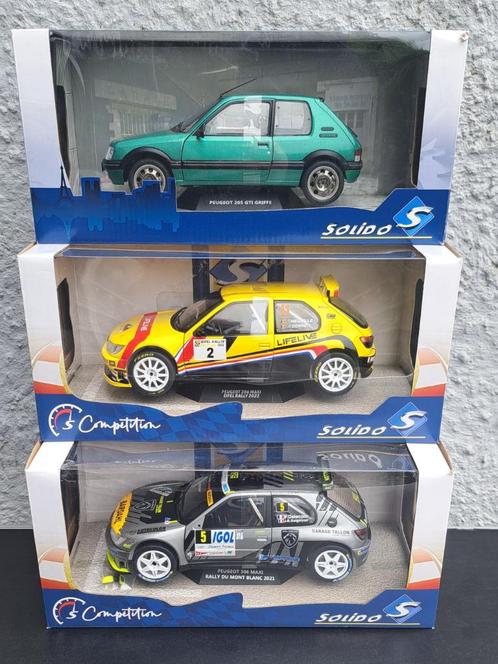 3x peugeot 1:18ème, Hobby & Loisirs créatifs, Voitures miniatures | 1:18, Neuf, Voiture, Solido, Enlèvement ou Envoi