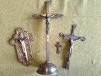 Kruisen en kruisbeelden - tin en zilver, Antiek en Kunst, Antiek | Religieuze voorwerpen, Ophalen of Verzenden