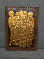 Antiek lederen kaft met icoon, Antiek en Kunst, Antiek | Religieuze voorwerpen, Ophalen of Verzenden