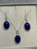 Zilveren setje met echte lapis lazuli, Handtassen en Accessoires, Blauw, Nieuw, Ophalen of Verzenden, Met edelsteen