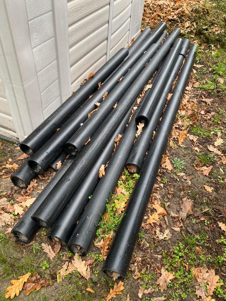 12 polyethyleen buizen diam 110 / dikwandig onbreekbaar, Doe-het-zelf en Bouw, Buizen en Afvoer, Zo goed als nieuw, Ophalen