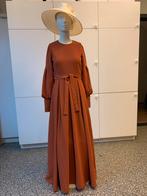 Lange roestbruine jurk voor theater 19de eeuw XS, Kleding | Dames, Maat 34 (XS) of kleiner, Onder de knie, Bruin, Zo goed als nieuw