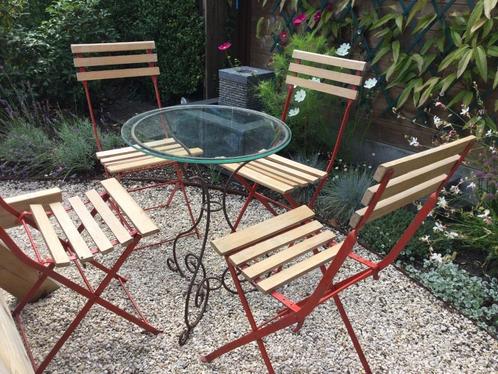 Franse bistrostoelen + tafeltje, Antiek en Kunst, Antiek | Meubels | Stoelen en Sofa's, Ophalen