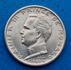 Monaco  5 Francs 1960  Rainier lll, Zilver, Ophalen of Verzenden, Losse munt, Overige landen