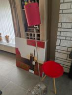 Leuk decoratiesetje (schilderij, tafeltje en lamp), Ophalen, Zo goed als nieuw