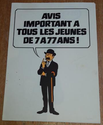 Tintin poster pub ESSO 1973 Hergé Kuifje