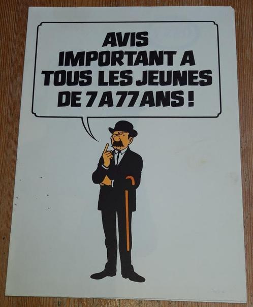Tintin poster pub ESSO 1973 Hergé Kuifje, Collections, Personnages de BD, Comme neuf, Image, Affiche ou Autocollant, Tintin, Enlèvement ou Envoi