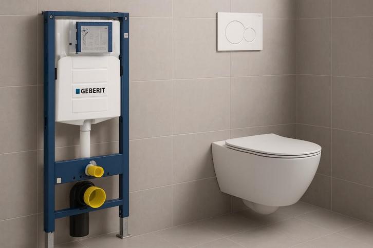 ACTIE !! Geberit up320 + Wc + drukplaat sigma01, Doe-het-zelf en Bouw, Sanitair, Nieuw, Toilet, Ophalen