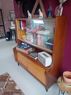 Sixties Vitrinekast (vintage/retro), Ophalen, 100 tot 150 cm, 100 tot 150 cm, Eikenhout