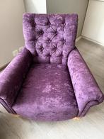 Zetel paars met poten hout, Ophalen, Zo goed als nieuw, Hout