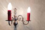 2 tinnen wandlampjes, Huis en Inrichting, Lampen | Wandlampen, Overige materialen, Gebruikt, Vintage, Ophalen
