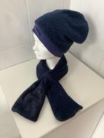 Muts + sjaal donker blauw van 4 tot 8 jaar. Strass., Kinderen en Baby's, Ophalen of Verzenden