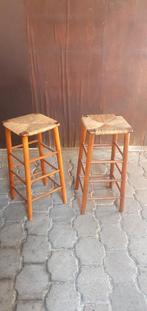 2 tabourets de bar en osier de 80 cm de haut, Maison & Meubles, Enlèvement