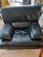 Fauteuil noir en cuir, Maison & Meubles, Fauteuils, 100 à 125 cm, Enlèvement, Utilisé, Cuir