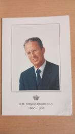 Z. M. Koning Boudewijn, Verzamelen, Bidprentjes en Rouwkaarten, Ophalen of Verzenden