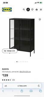 Zwarte Vitrinekast IKEA, Comme neuf, 25 à 50 cm, 50 à 100 cm, Enlèvement