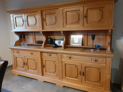 massief eiken dressoir, Huis en Inrichting, Kasten | Dressoirs, Gebruikt, 200 cm of meer, 50 tot 75 cm, Met lade(s), Met deur(en)